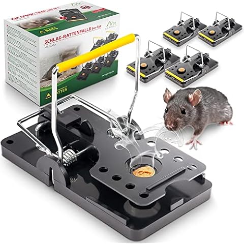 GARDIGO® Rattenfalle mit Köder - 5er Set I Professionelle Schlagfalle mit Rattenködern I Wiederverwendbar Hygienisch Dank Kunststoff I Drinnen & draußen zur Rattenbekämpfung I Ratten bekämpfen Cover