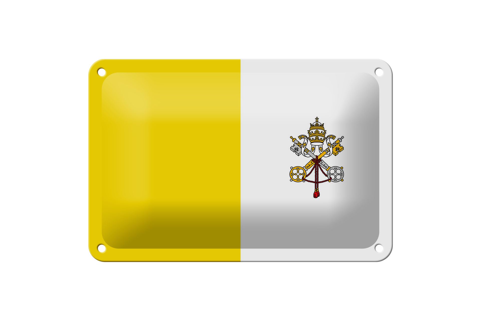 Tin Sign Vatican City Flag 18 x 12 cm Flag Vatican City Decorative Sign