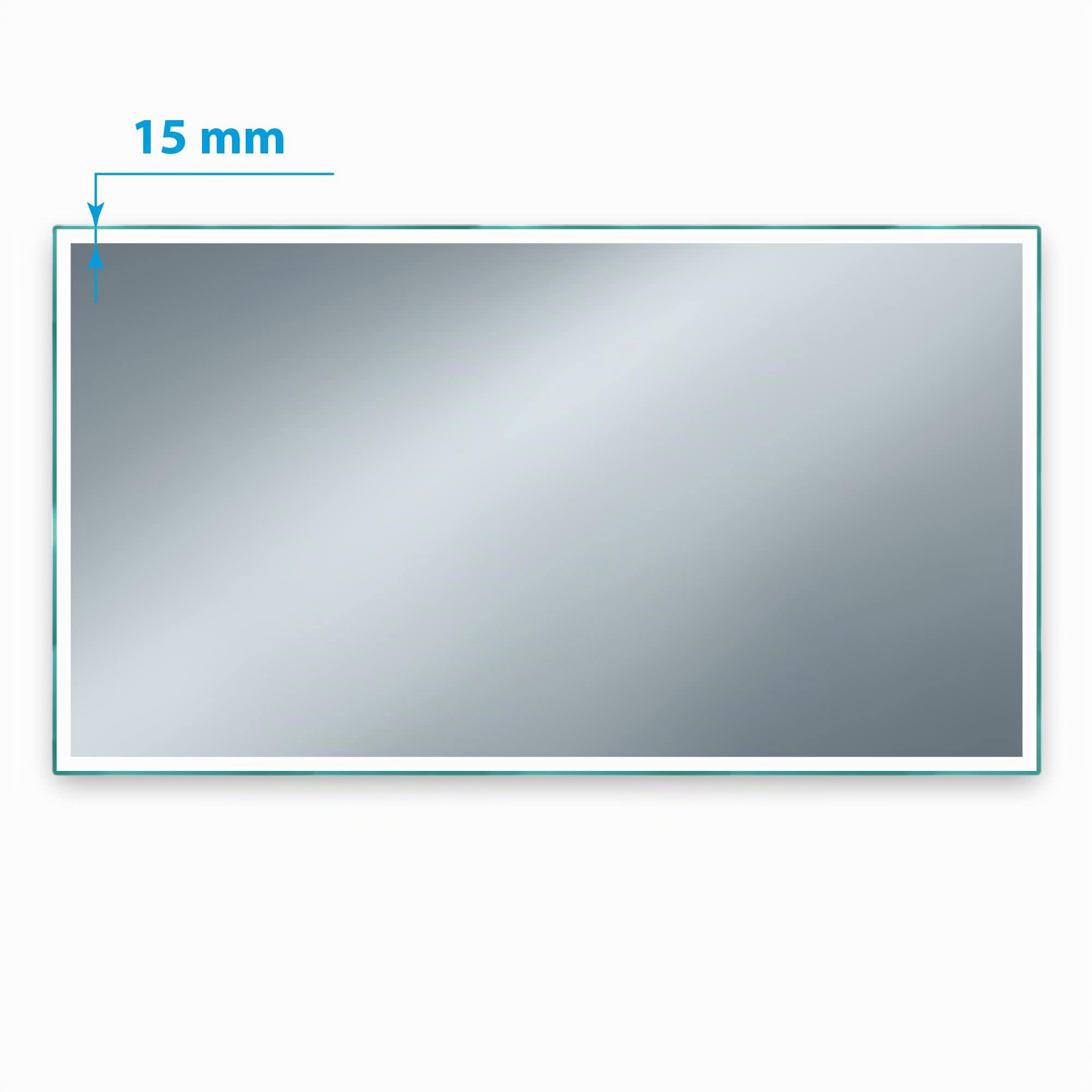 SARAR Badspiegel mit schmaler rundum LED-Beleuchtung 130x80cm Made in Germany Designo MA4111 Wandspiegel Spiegel mit Beleuchtung Badezimmerspiegel nach-auf Maß