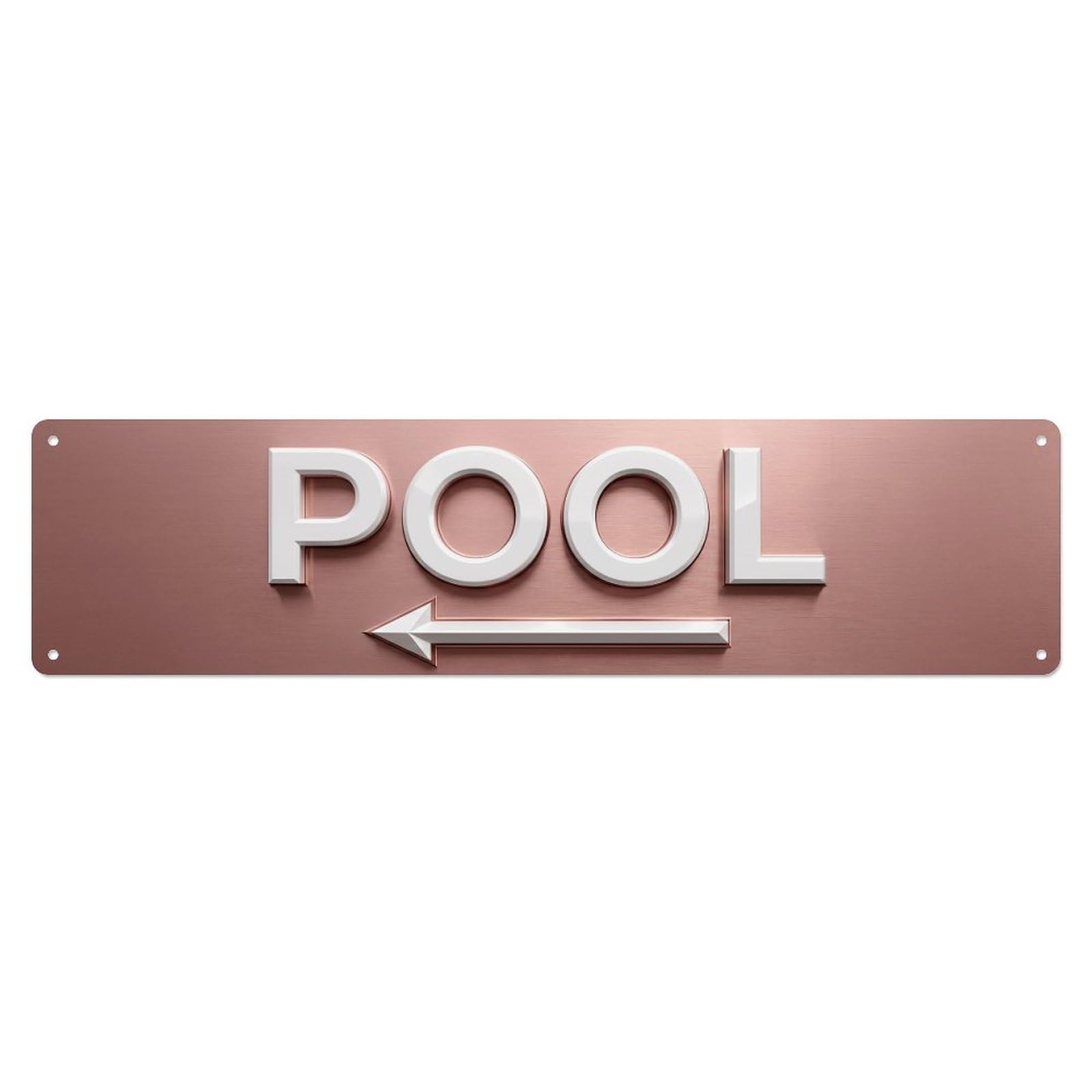 Swimming Pool Rose Gold Metal Tin Sign