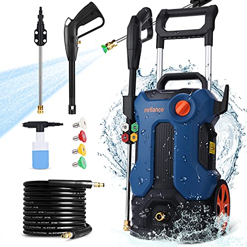 mrliance 2300PSI Pressure Washer, 2.11GPM Electric Power Washer 1800W High Pressure Washer, Professional Washer Cleaner, with 4 Nozzles, Soap Bottle for Cleaning Cars,Driveways,Patios(Blue)