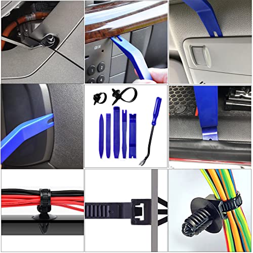 910Pcs Car Push Retainer Clips Plastic Fasteners Removal Kit With 27 Most Popular Size Nylon Plastic Bumper Rivets Door Panel Clips For Toyota Gm Ford Honda Chrysler Blue #TOP3