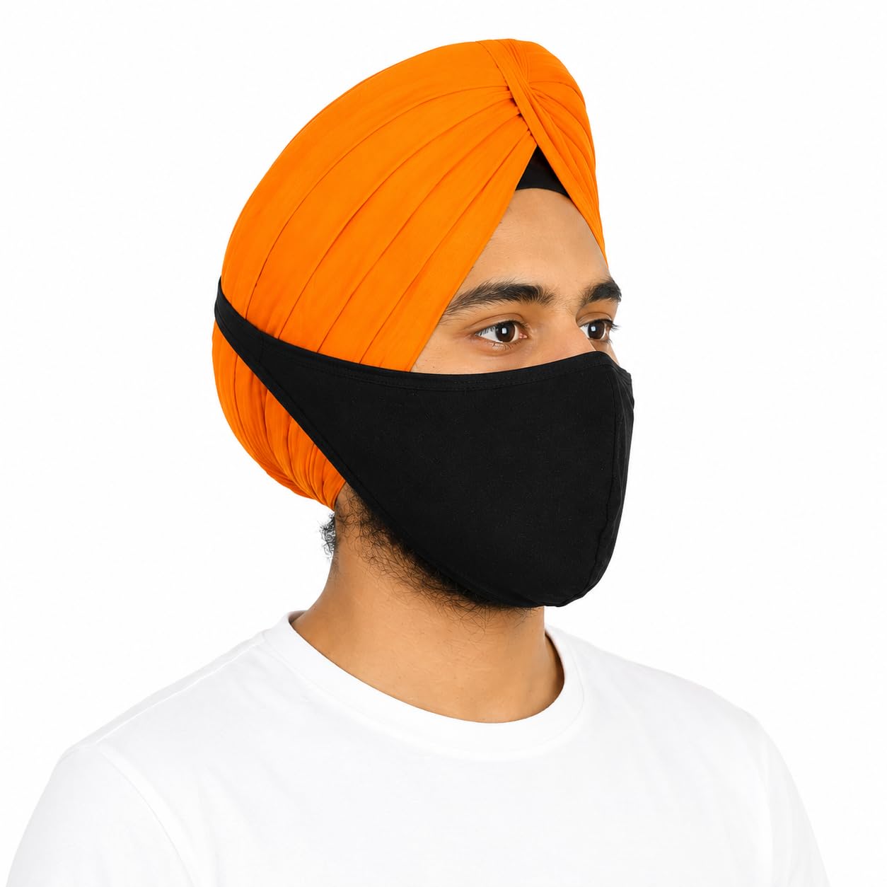 Cotton Hosiery Turban-Friendly Mask for Sikh Men – Comfortable, Breathable, and Secure Face Mask for Daily Use | Perfect Fit for Turban Wearers-image-5