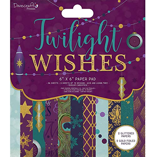 DovecraftPremium Craft Cardstock 6x6 Designer Paper Pad - Twilight Wishes