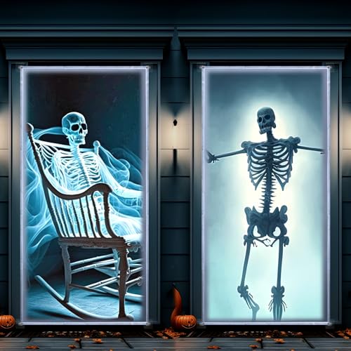 Oudain 2 Pack Halloween Fabric Rear Projection Screen Window Projection Portable White Projector...