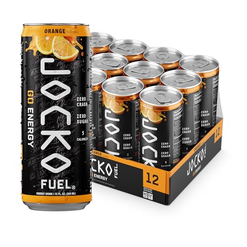 Jocko Fuel GO Energy Drinks, Afterburner Orange - 95mg Caffeine...