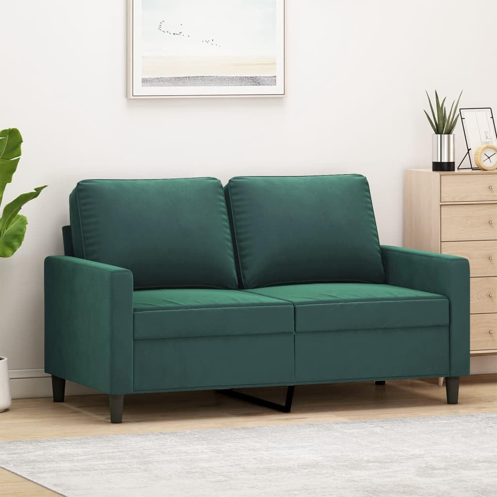 LAPOOH Divano a 2 Posti Verde Scuro 120 cm in Velluto,Divano,Divano da Soggiorno,Design Moderno,Divano Posti Economico-359191