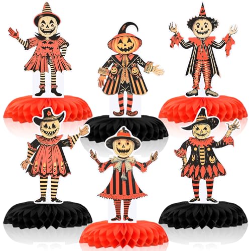 Marspark 6 Pcs Vintage Halloween Decor 9 Inch Honeycomb Centerpie...