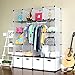 UNICOO - Multi Use DIY 20 Cube Organizer, Wardrobe, Bookcase, Storage Cabinet, Wardrobe Closet with Design Pattern - (Deeper Cube, Semitransparent)
