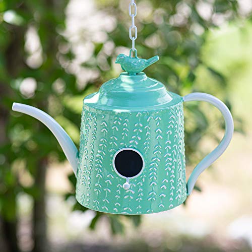 Ctw 770454 Tea Pot Birdhouse, 9-Inch Length, Mint Green #TOP1