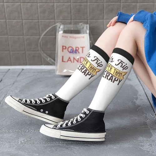 Women'S Knee High Socks Girls Trip Cheaper Than Therapy Athletic Thin High Stocking Outdoor Sport Casual Tube Socks2