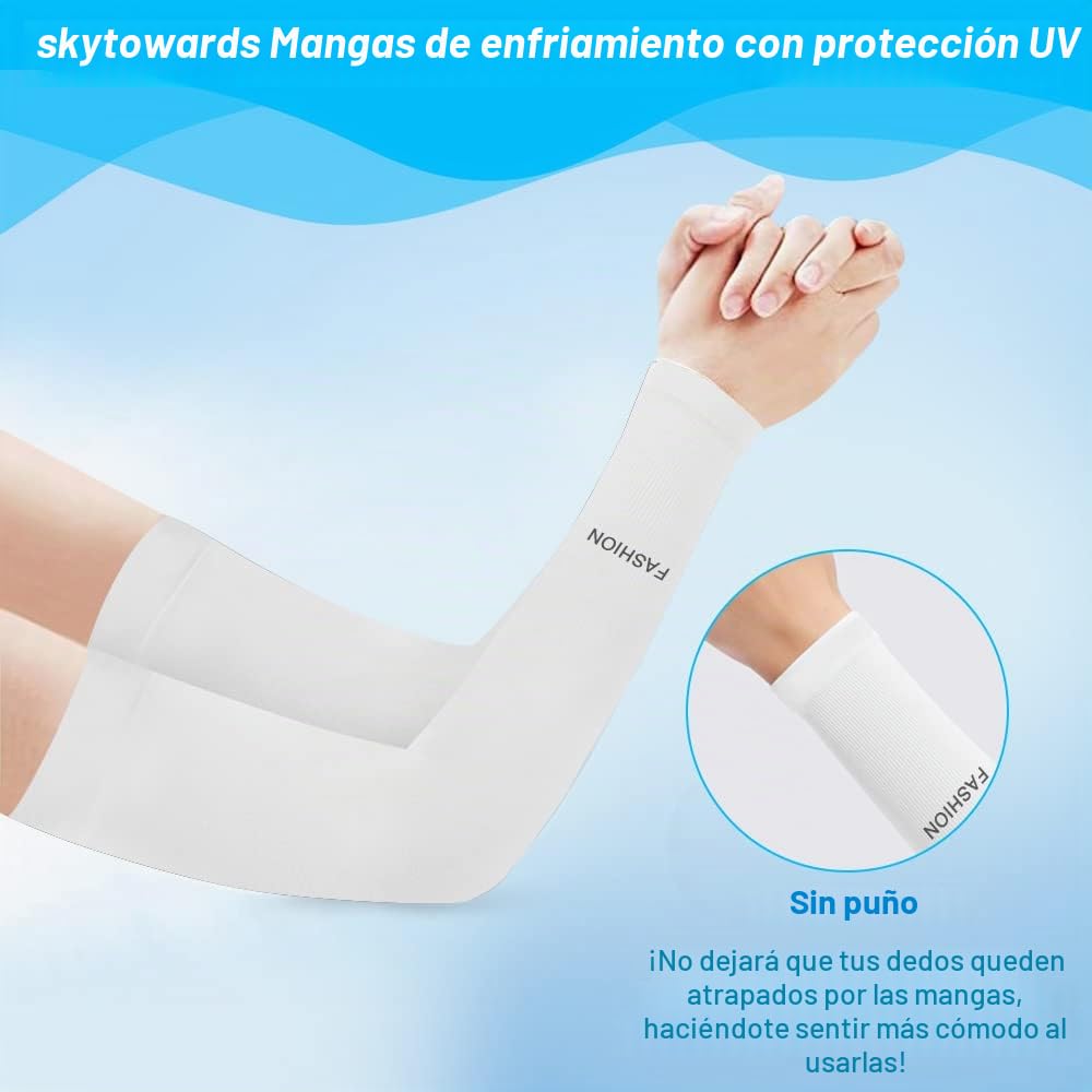 Mangas para Brazo Elásticas de Protección UV Enfriamiento Transpirables para Ciclismo Deportes