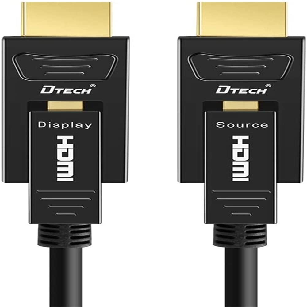DTech Cavo HDMI in fibra di vetro da 200 piedi 4K 60Hz 444 422 420 Chroma Subsampling HDCP 2.2 18Gbps ad alta velocità con cavo rimovibile standard da HDMI a Micro HDMI per proiettore TV, computer