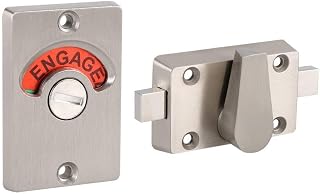 Fdit Stainless Steel Latch Indicating Lock with Vacant/Engaged Display for Restroom Bathroom (1PCS)