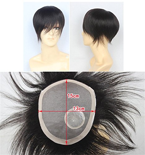 Perruques en cheveux naturels pour homme avec toupet mono silk