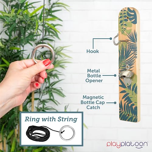 Image of Play Platoon Hook and Ring Toss Bar Game for Adults - Wood Toss Ring Game for Adults - Perfect Home, Basements, & Bar Gifts