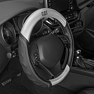 Cat® HexSport Gray Carbon Fiber Steering Wheel Cover, Standard 15 inch Size, Durable and Comfortable with Advanced Grip, Car Steering Wheel Cover for Auto Truck Van SUV