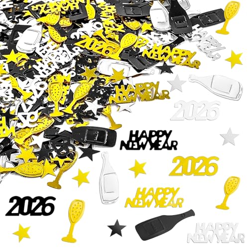 Coco Berming 1000 pezzi Coriandoli per Felice Anno Nuovo 2026, 30g 2026 Happy New Year Coriandoli per Decorazioni da Tavola Alle Feste e Come Accessorio Fotografico