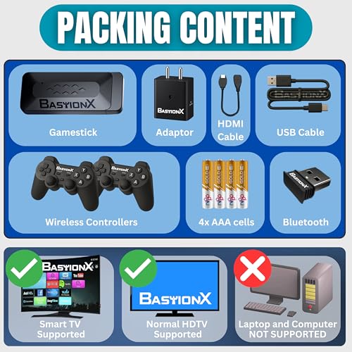 Image of [2025] Ultimate Retro Gaming System Gamestick,True Plug & Play HDMI,Wireless Controllers,Emulators & Classic Games,All-in-One Arcade Gaming System,Complete Edition(GS4 Ultimate Edition),Black