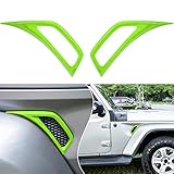 Bonbo 2PCS Exterior Accessories Wheel Eyebrow Side Air Conditioning Vent Outlet Cover Trim for Jeep Wrangler JL JLU Sports Sahara Freedom Rubicon Unlimited Gladiator JT 2018-2023 (Green)