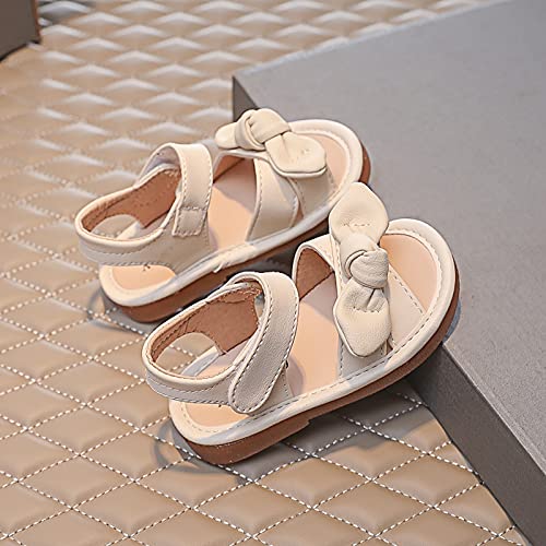 White Sandals for Girls Sandals Prewalker Shoes Beach Toddler Children Girls Baby Bowknot Summer Girl's Shoes (White, 10.5 Little Kid)3