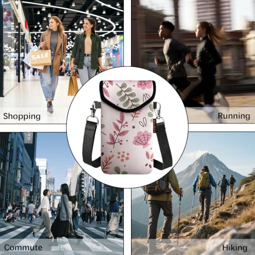 Image of Neoprene Phone Sleeve Pouch Case Bag for Men Women w /Crossbody Strap /Neck Lanyard for iPhone 17 /16 /15 /14 Pro Max, Samsung S25,Pixel 10
