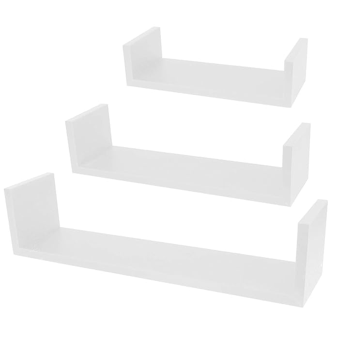 Buy Albert Austin White Floating Shelves, Set of 3 Pieces Decorative