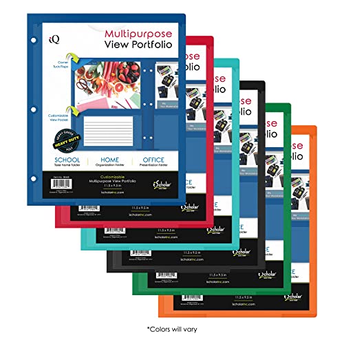 Ischolar Heavy Duty Poly View Twin Pocket Portfolio, Color May Vary (30440) #TOP1