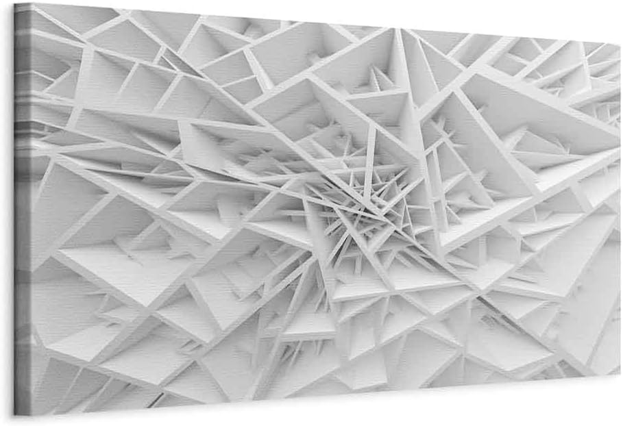 murando Canvas Wall Art 3D effect 120x40 cm / 47"x16" 1 pcs Large Canvas Prints XXL - Art Deco Pictures for Bedroom Walls - Home Decor Wall Pictures for Living Room - grey white a-B-0039-b-a