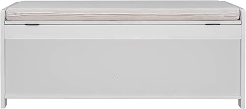 Miniatura 5 de Knocbel Banco de almacenamiento de entrada con compartimento oculto, cojín extraíble y 3 puertas, entrada pasillo, vestíbulo, dormitorio, banco de