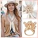 kilofly 4pc Women's Elegant Faux Pearl Crystal Rhinestone Scarf Ring Buckle Clip