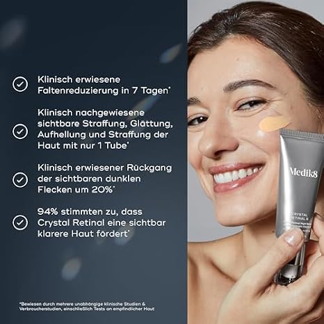 Medik8 Crystal Retinal 20 (30 ml) & Ceramide 10 Eye Cream (15 ml) - Age-Defying Night Serum & Eye Cream - Improves Wrinkles - 0.06% Retinal Strength