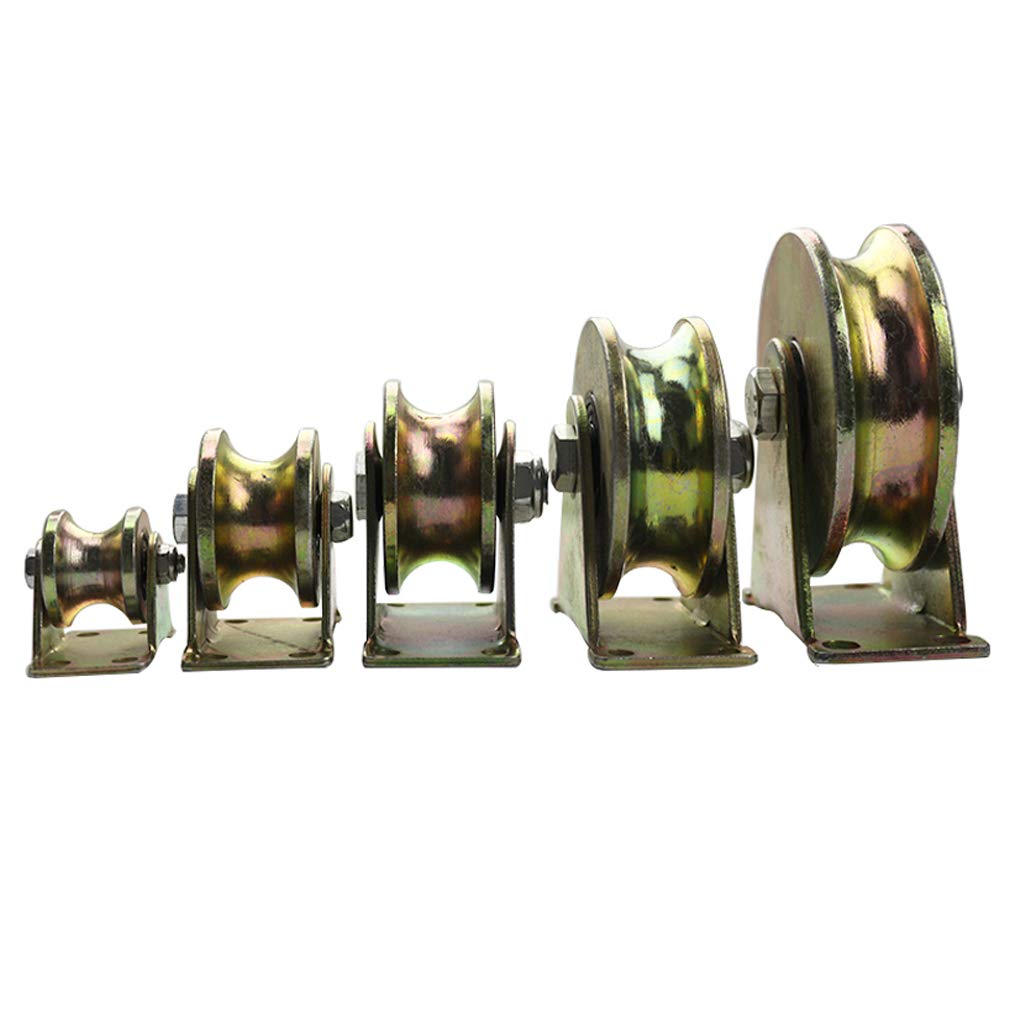 Umlenkrolle, 2er-Set U-Nut-Schienenräder, Schwerlast-Starrlenkrolle, 600 kg Tragkraft, for Rundrohrschienen-Schiebetüren und mechanische Wagen(4in/100mm)