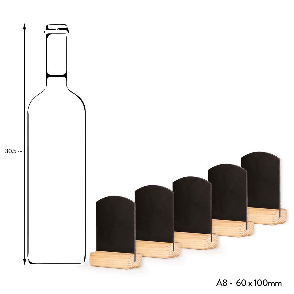 Chalkboards UK Mini A8 Table Top Chalkboards (Pack of 5), Wood, 10.6 x 9.8 x 5.6 cm, Black, 6 x 10 cm - Image 3