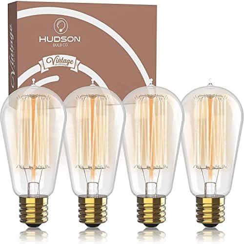Classic Incandescent Edison Mild Bulbs 60W (4 Pack)- E26/E27 Base 2100K Dimmable Ornamental Lightbulbs – ST58 Type Heat Mild – Vintage Squirrel Filament Classic Mild Bulb for Outside and Indoor