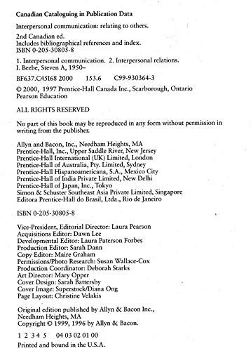 Interpersonal Communication: Relating to Others... 0205308058 Book Cover