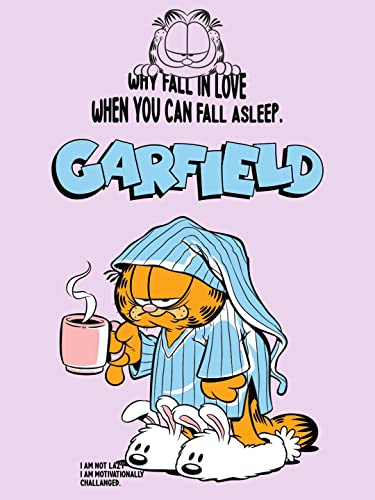 Image of Bewakoof X Garfield Garfield Women's 100% Cotton Graphic Print Boyfriend Fit Half Sleeve Round Neck T-Shirt | Casual wear | Streetwear | Oversized Tshirt for Woman Cotton| Baggy
