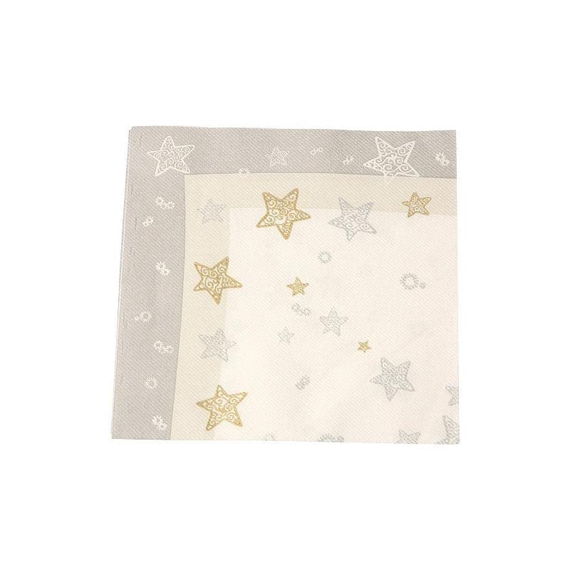 SERVIETTE VOIE SECHE 40X40 CM STELLA GRIS X25-25 pièces