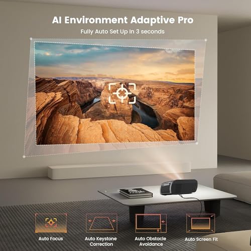 Image of Prime Z10 Ultra 4K AI Projector | 10000 Lumens, Smart Android 13 Home Theatre Projector with 4K UHD HDR, Auto Focus & Auto Keystone, 350 inch Giant Display, WiFi & Bluetooth, for Movies, Sports & Gaming