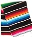 Mexitems Large Authentic Mexican Blanket Colorful Serape Blanket 7' X 5 (Pick Your Color) (Black)