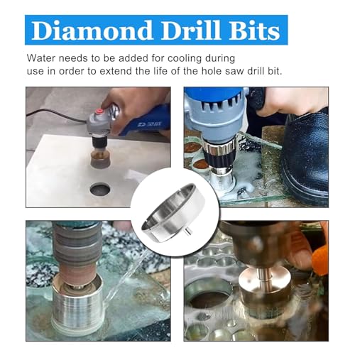 Image of Luomorgo 105mm /4-1 /8 Inch Diamond Hole Saw | 1.1 Inch Cutting Depth, Diamond Drill Bits, For Glass Ceramic Marble Porcelain Tile, For Granite Quartz Gemstone