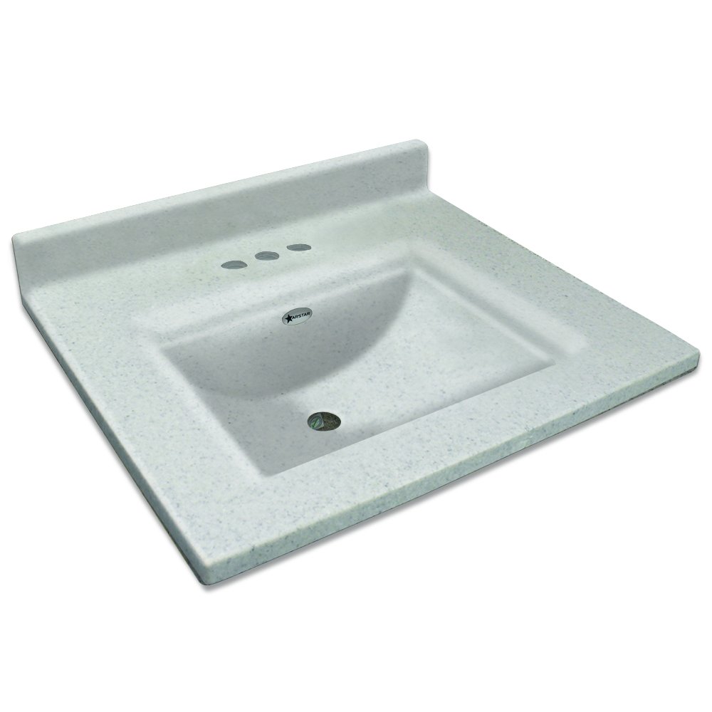 Encimera de baño de mármol cultivado Transolid Camila de 25 pulgadas