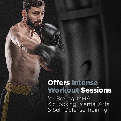 Logest Boxing Bag - Hanging Punching Sports Training Equipment MMA, Karate, Judo, Muay Thai, Kickboxing or Freestanding Unfilled Max Capacity 100 Lbs Heavy (Black)