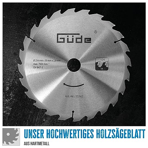 Kreissägeblatt 254×30 mm Güde 55163 Holzsägeblatt HM