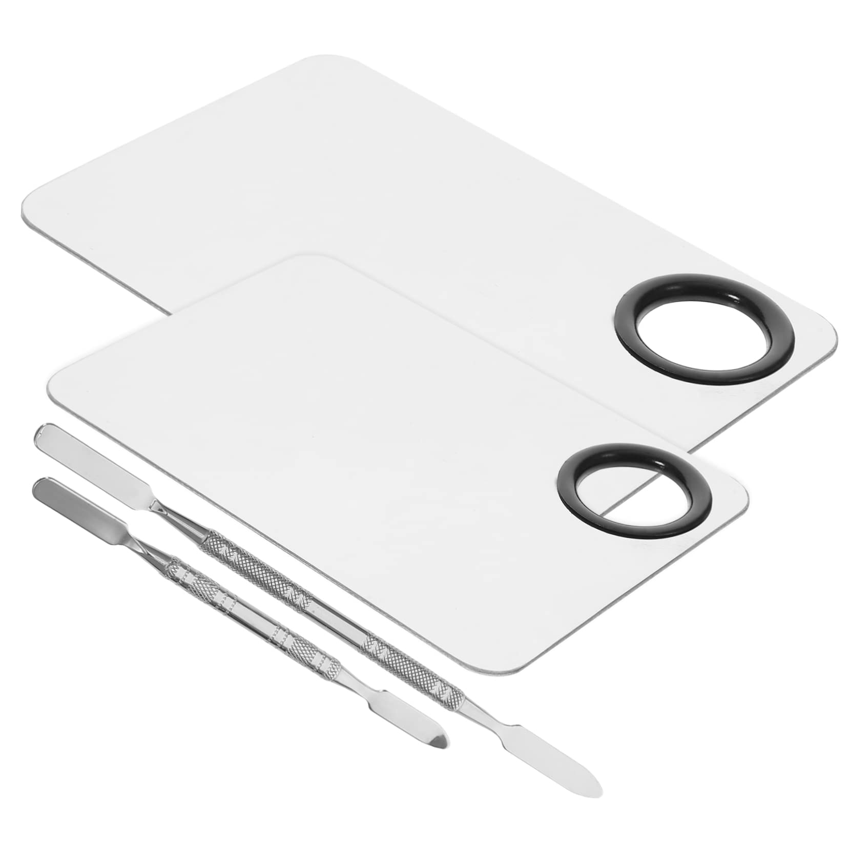 CALLARON Stainless Steel Makeup Palette Foundation Mixing Tray with Spatula Smooth Surface for Blending Foundation Lipstick Nail Art