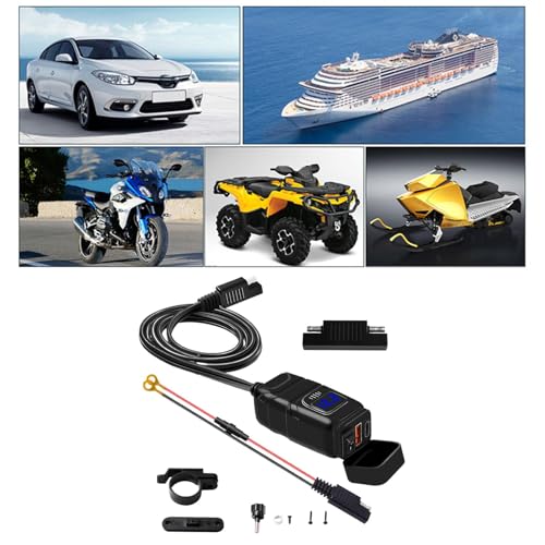 Adaptador SAE USB Moto Quick Charge Voltímetro Interruptor Manillar 5