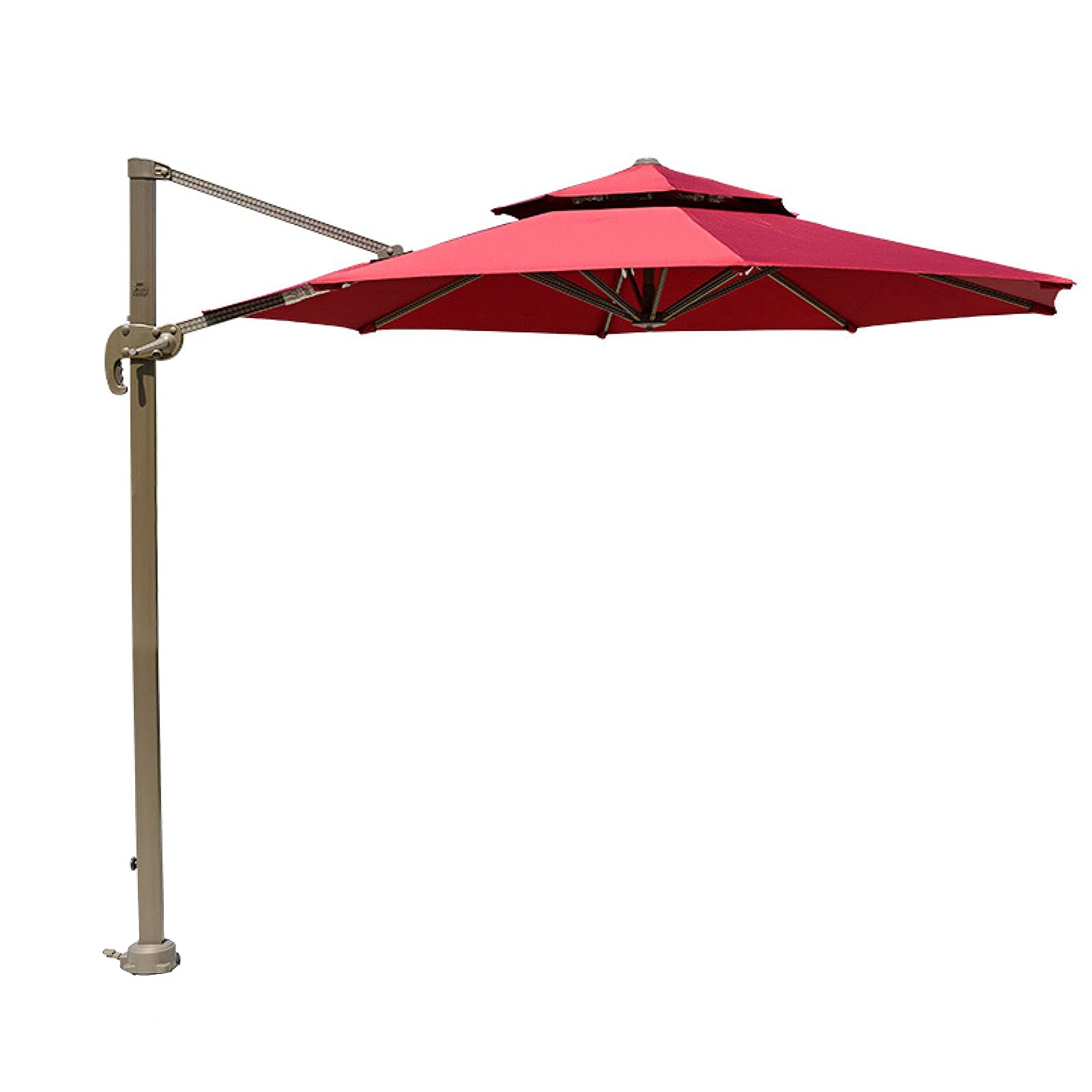 Sombrilla de jardín redonda con polea CLSDRZC para terraza y patio 8