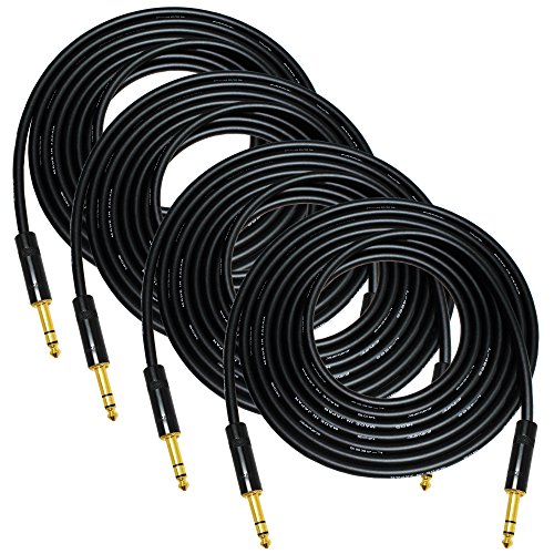 4u00a0unidadesu00a0u0096u00a05u00a0Meteru00a0u0096u00a0Canare L-4E6S Star Quad Cable de conexión, equilibrado terminados con Neutrik-REAN nys (6,35u00a0mm) dorado TRS estéreo teléfono conectores