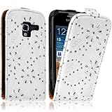 Samsung Galaxy Ace 2 Seluxion – Carcasa con tapa para Samsung Galaxy Ace 2, diseño troquelado, color blanco