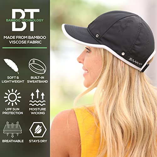 Saaka Performance Sports Hat. Lightweight, Quick Drying. Running, Tennis & Golf Cap For Women (Black, Small) #TOP1